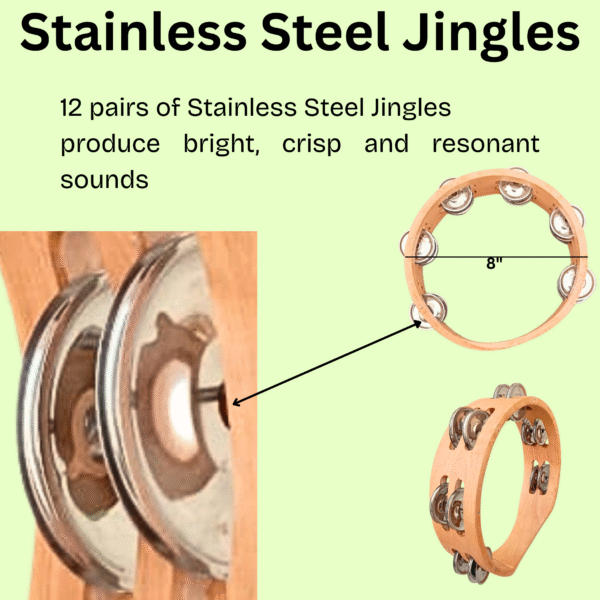8 inch Handcrafted Tambourine